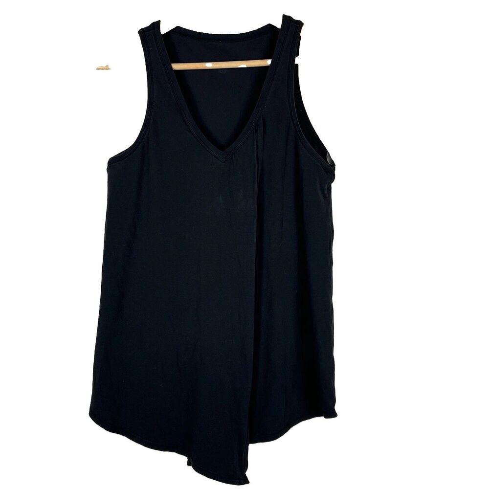 Lululemon Black V-Neck Tank Top Sleeveless Long Athletic Yoga Women’s Wrap Front